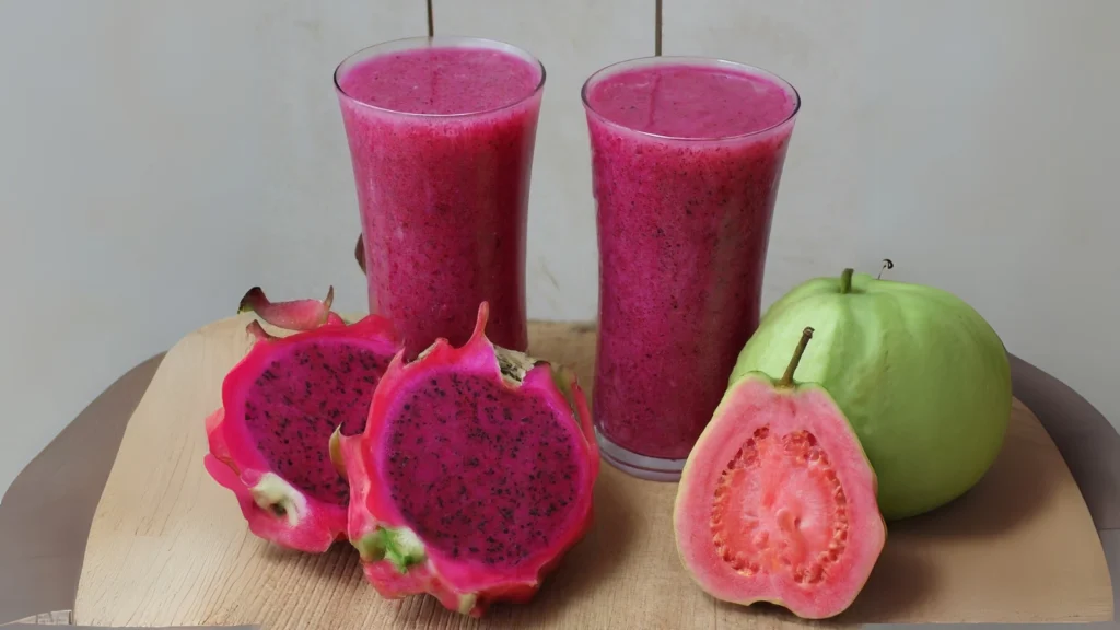 Jus Buah Naga dan Jambu Biji